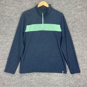 Marine Layer Weekend Sport 1/4 Zip Pullover Sweatshirt Men’s Large Blue Stretch